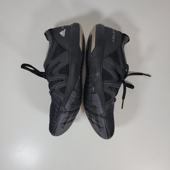 Adidas Stella McCartney Black Nylon Sneakers 8.5 Women's Slip On with Laces - Picture 5 of 10